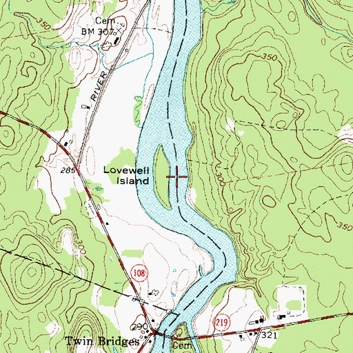 Topographic Map of Lovewell Island, ME