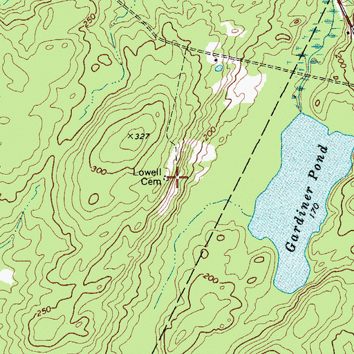 Topographic Map of Lowell Cemetery, ME