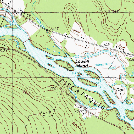 Topographic Map of Lowell Island, ME