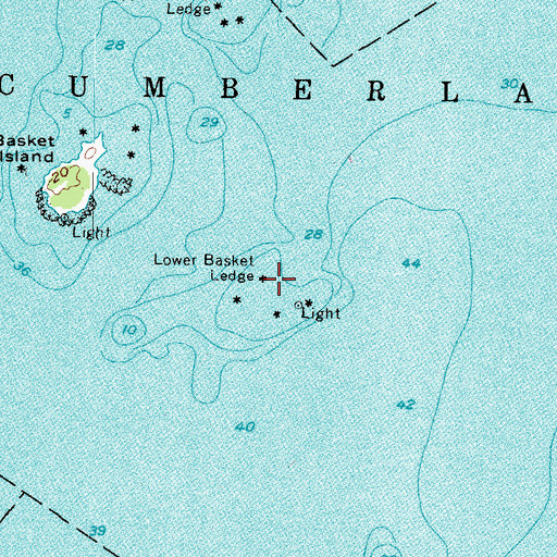 Topographic Map of Lower Basket Ledge, ME