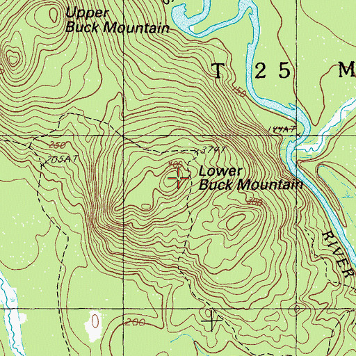 Topographic Map of Lower Buck Mountain, ME