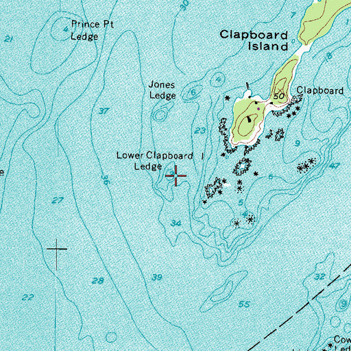 Topographic Map of Lower Clapboard Island Ledge, ME