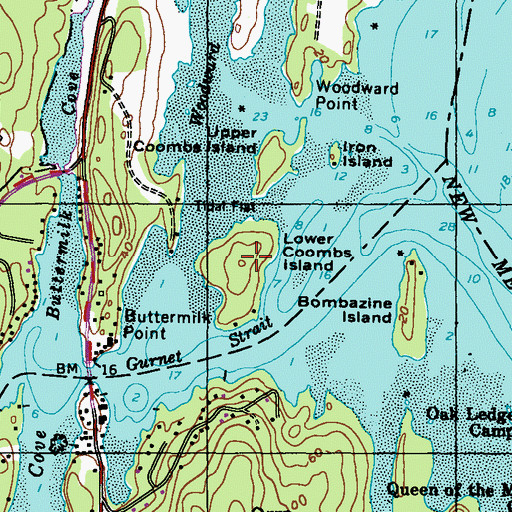 Topographic Map of Lower Coombs Island, ME