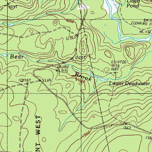 Topographic Map of Lower Deadwater, ME