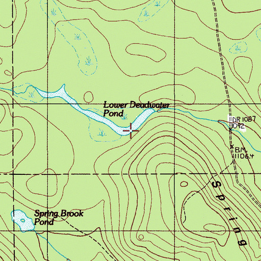Topographic Map of Lower Deadwater Pond, ME