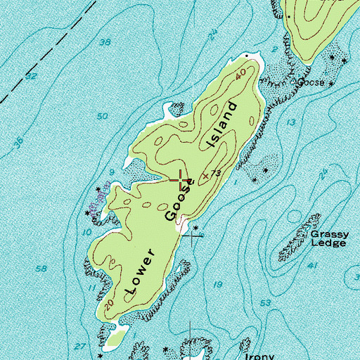 Topographic Map of Lower Goose Island, ME