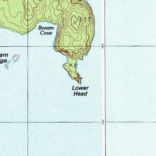 Topographic Map of Lower Head, ME