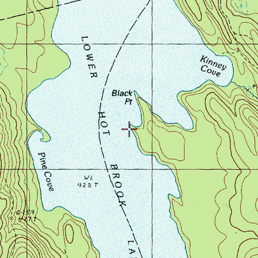 Topographic Map of Lower Hot Brook Lake, ME