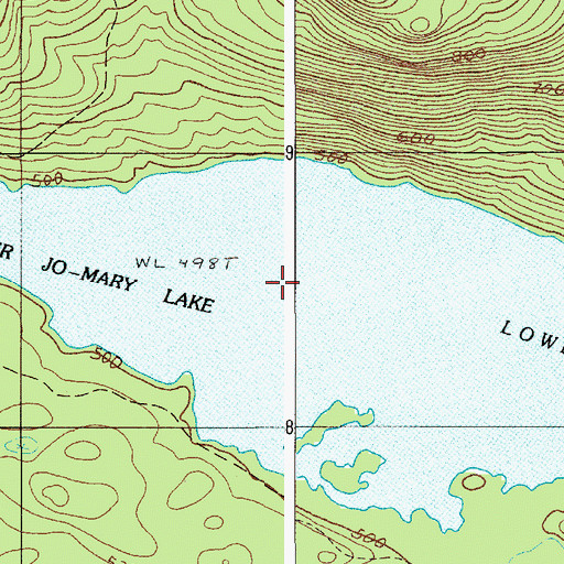 Topographic Map of Lower Jo-Mary Lake, ME