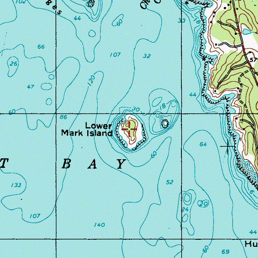 Topographic Map of Lower Mark Island, ME