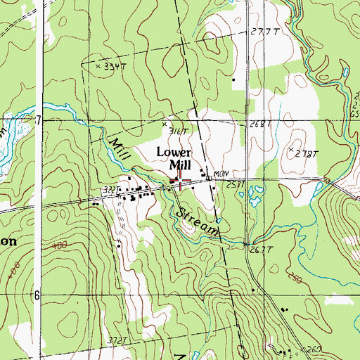 Topographic Map of Lower Mill, ME