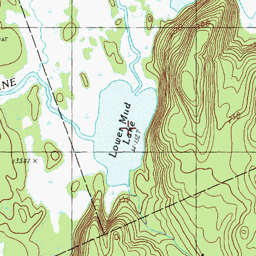 Topographic Map of Lower Mud Lake, ME