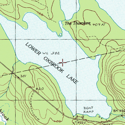 Topographic Map of Lower Oxbrook Lake, ME