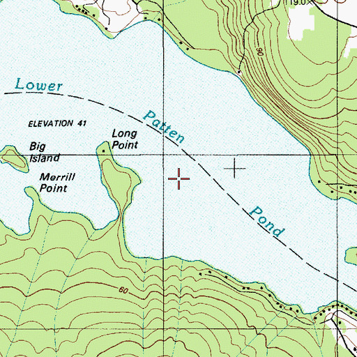 Topographic Map of Lower Patten Pond, ME