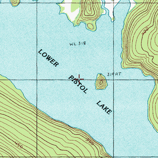 Topographic Map of Lower Pistol Lake, ME