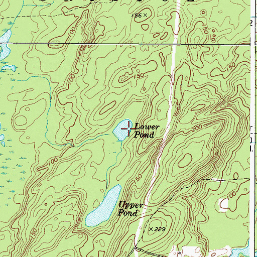 Topographic Map of Lower Pond, ME