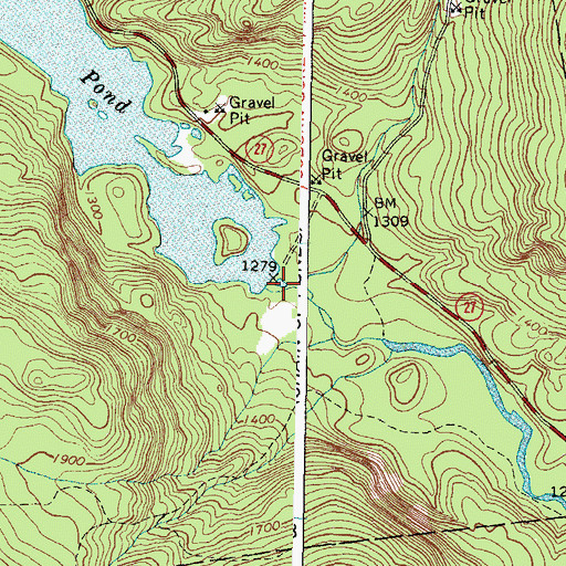 Topographic Map of Lower Pond, ME