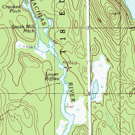 Topographic Map of Lower Riffles, ME