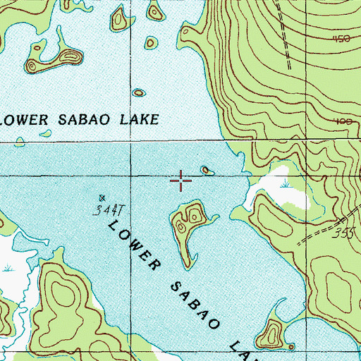 Topographic Map of Lower Sabao Lake, ME