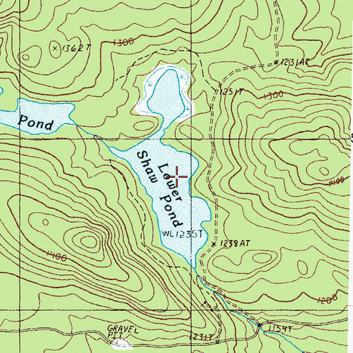 Topographic Map of Lower Shaw Pond, ME
