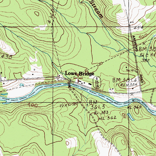 Topographic Map of Lows Bridge, ME