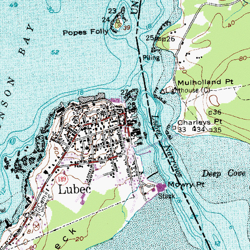 Topographic Map of Lubec, ME