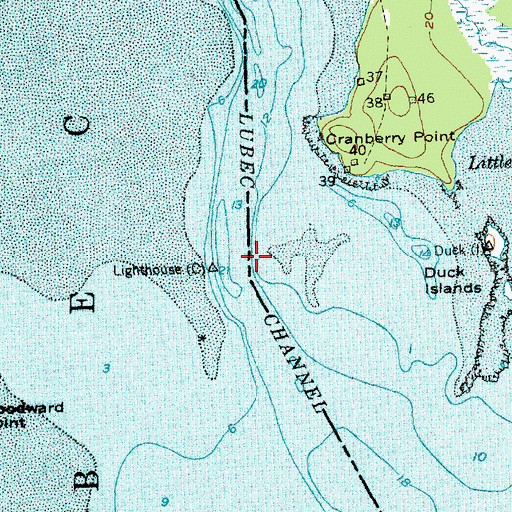 Topographic Map of Lubec Channel, ME