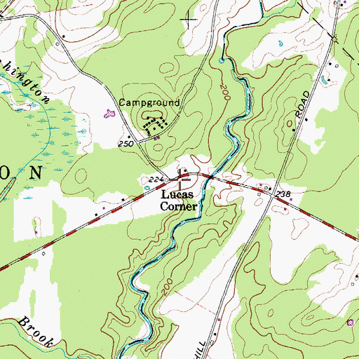 Topographic Map of Lucas Corner, ME