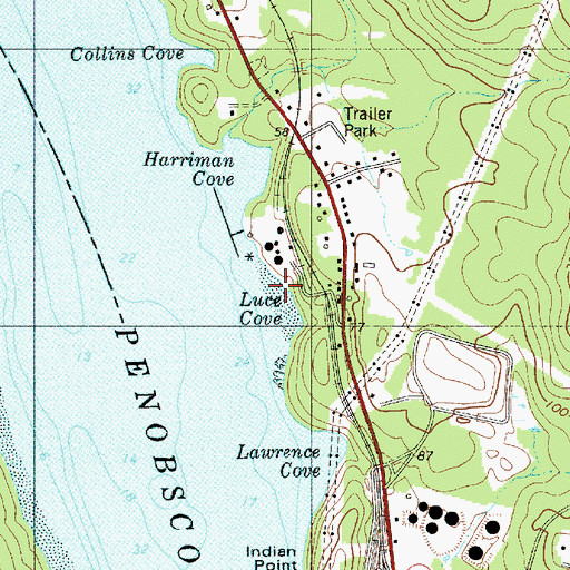 Topographic Map of Luce Cove, ME