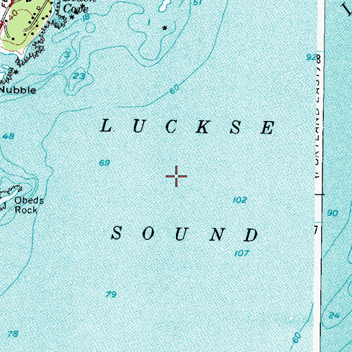 Topographic Map of Luckse Sound, ME