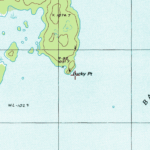 Topographic Map of Lucky Point, ME