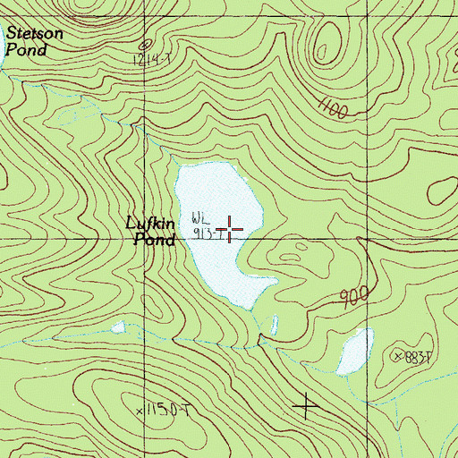 Topographic Map of Lufkin Pond, ME