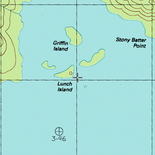 Topographic Map of Lunch Island, ME