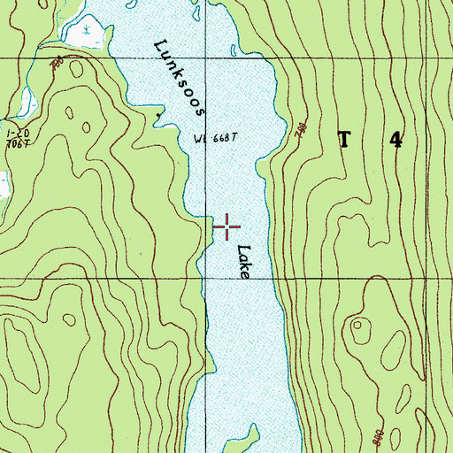 Topographic Map of Lunksoos Lake, ME