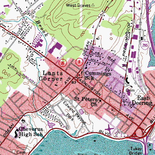 Topographic Map of Lunts Corner, ME