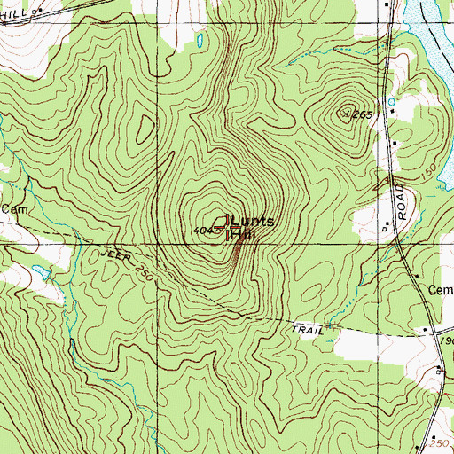 Topographic Map of Lunts Hill, ME