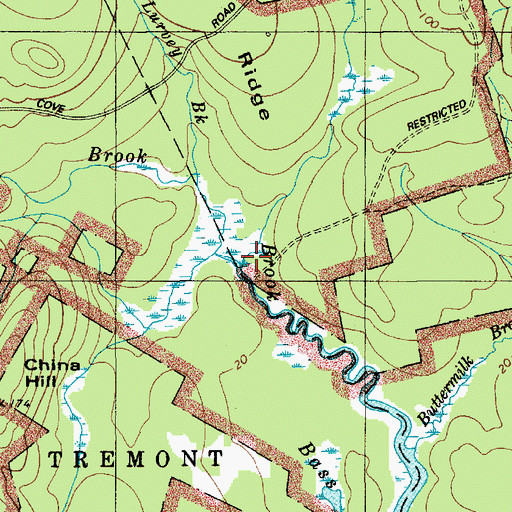 Topographic Map of Lurvey Brook, ME