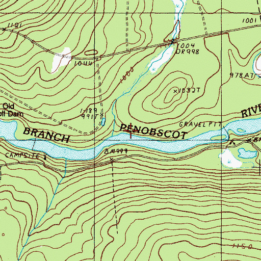 Topographic Map of Luther Brook, ME