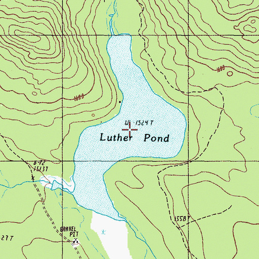 Topographic Map of Luther Pond, ME