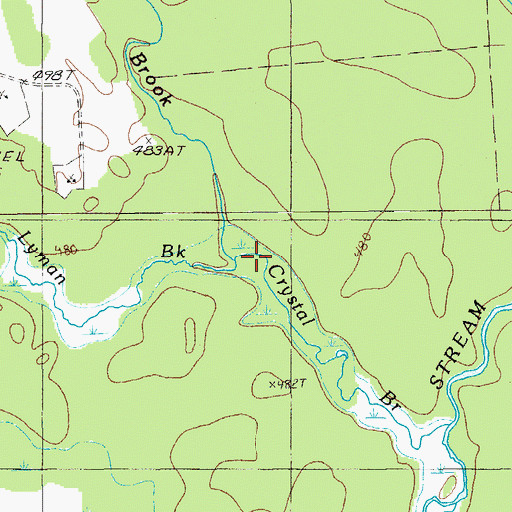 Topographic Map of Lyman Brook, ME