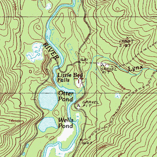 Topographic Map of Lynx Brook, ME