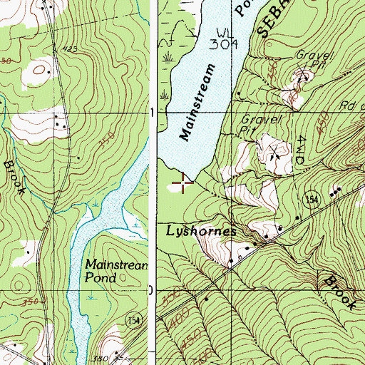 Topographic Map of Lyshornes Brook, ME