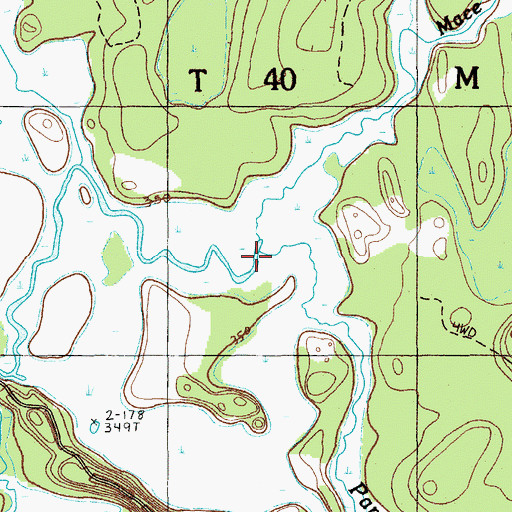Topographic Map of Mace Brook, ME