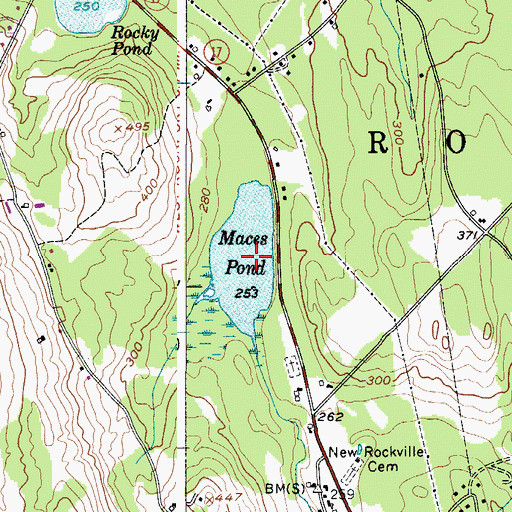 Topographic Map of Maces Pond, ME