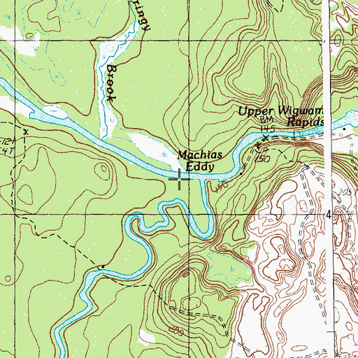 Topographic Map of Machias Eddy, ME