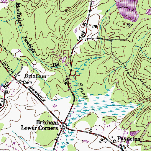 Topographic Map of Macintire Junkins Brook, ME