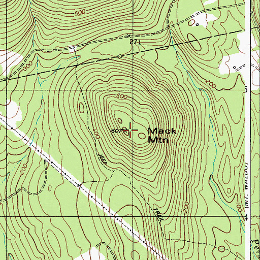 Topographic Map of Mack Mountain, ME