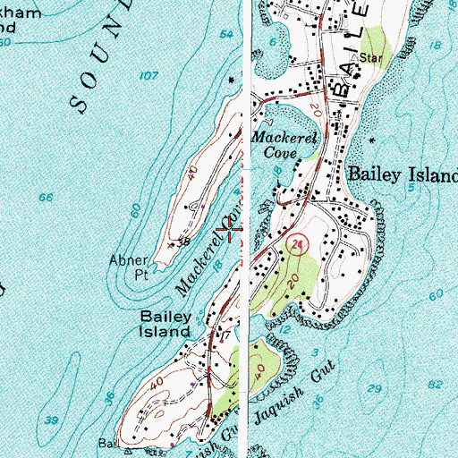 Topographic Map of Mackerel Cove, ME