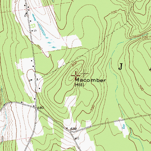 Topographic Map of Macomber Hill, ME