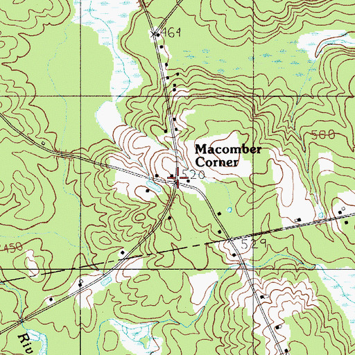 Topographic Map of Macomber School, ME